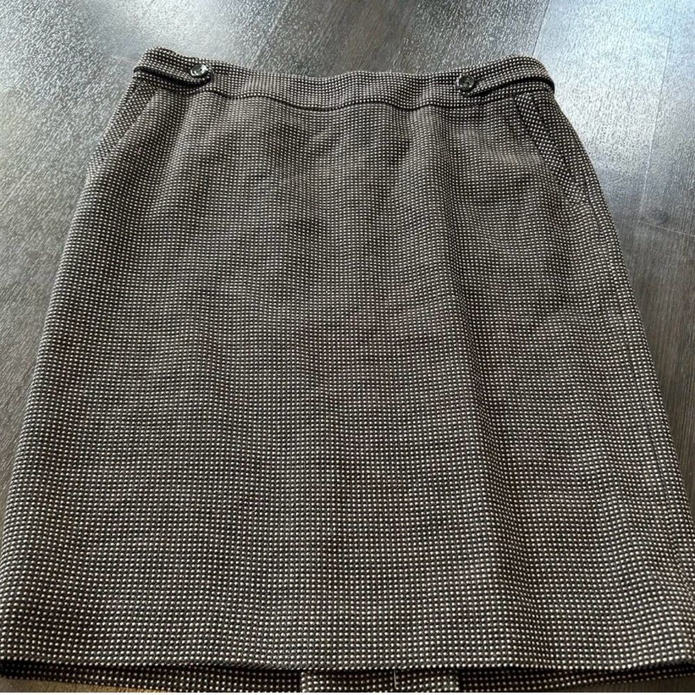 Ann Taylor Brown and Black A-Line Mini Skirt 14 NWT